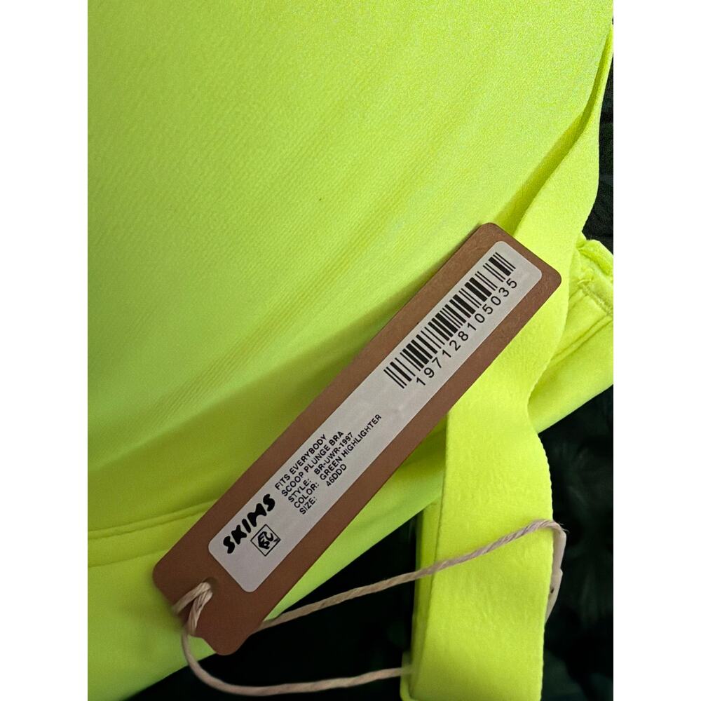 Skims fits everybody scoop plunge bra green highlighter 46DDD - Picture 4 of 4
